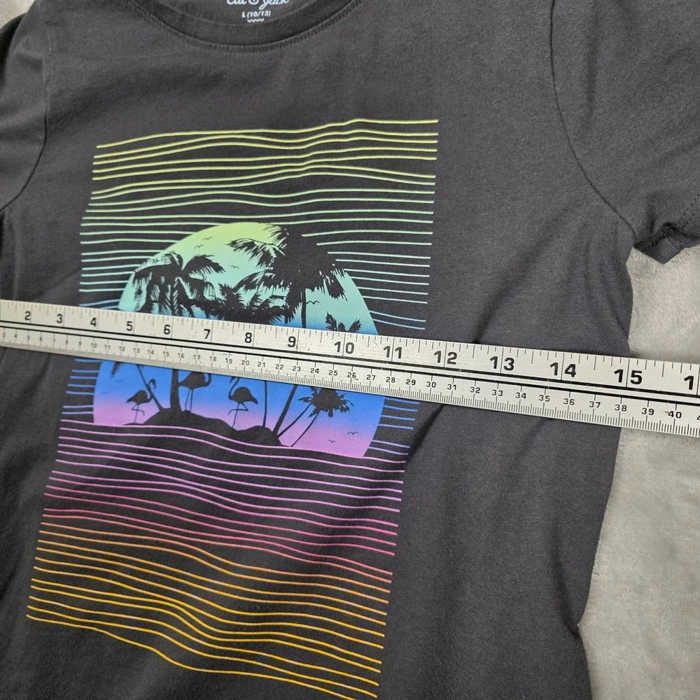 Cat‎ & Jack Girls Palm Tree Tee & Cargo Skirt Set L 10/12 Retro